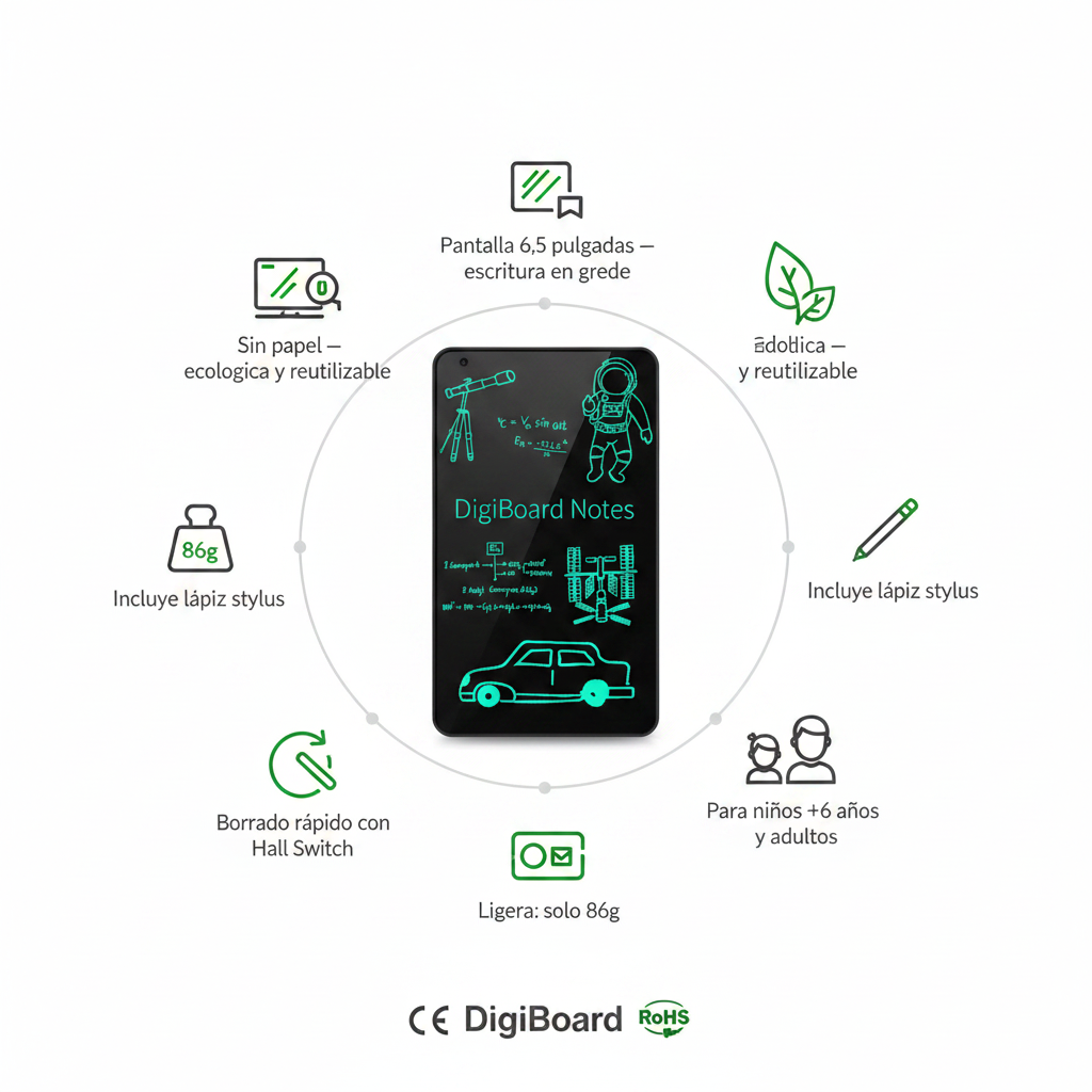 Infografía Tableta LCD con imagen real